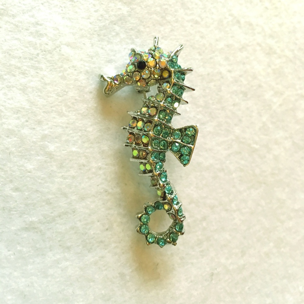 Blue and White Gem Seahorse